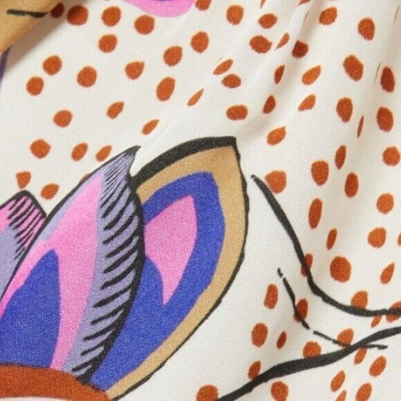 Les Rêveries Floral-print Matte Satin Midi Wrap Dress Size 12 - Picture 7 of 7